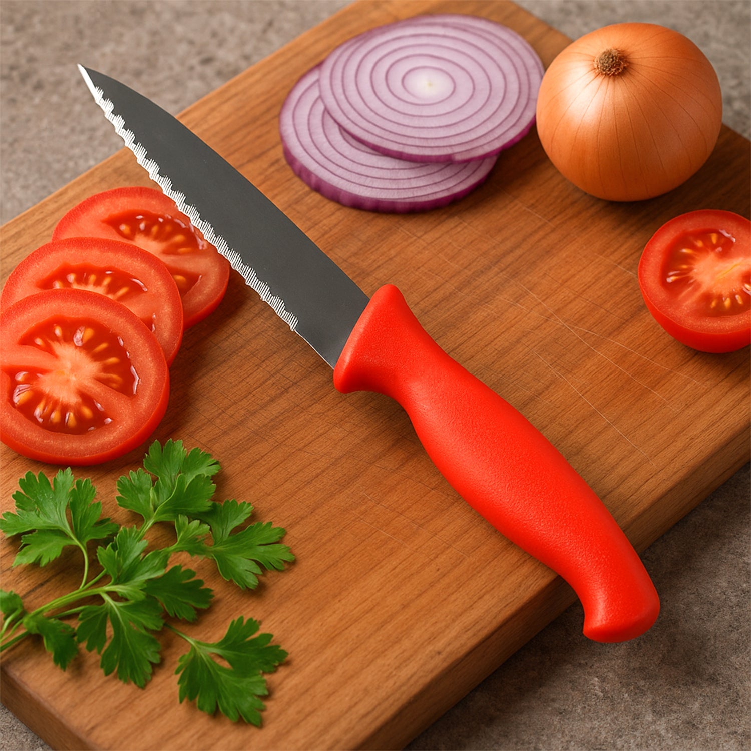 Stainless Steel Serrated Kitchen Knife (1 Pc) Stainless Steel Serrated Kitchen Knife (1 Pc)